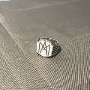 Silver Monogram Shield Ring